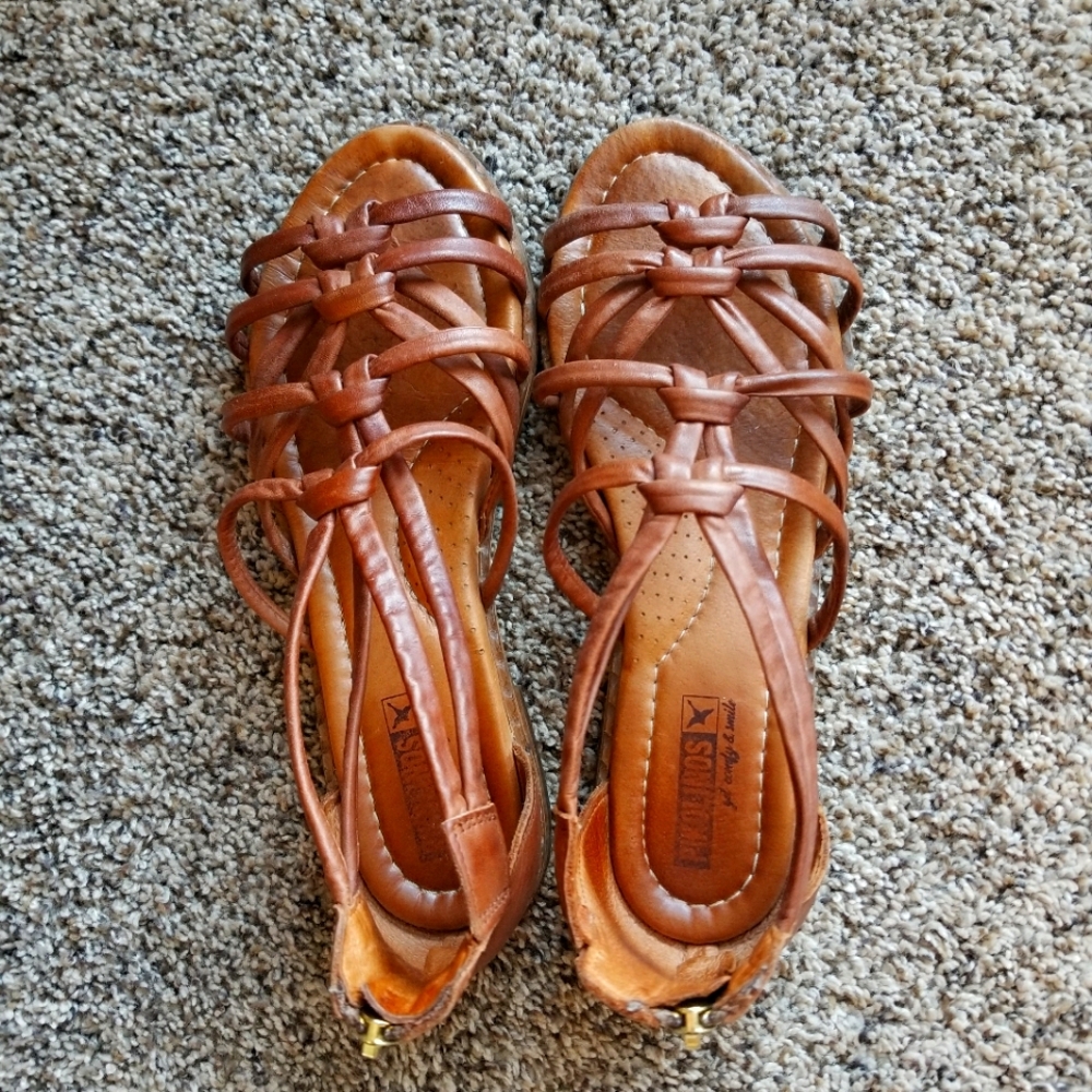 PIKOLINOS Brown Flat Strappy Sandals - Picture 6 of 10
